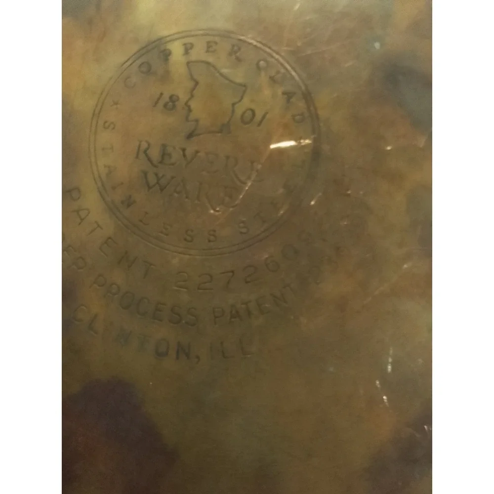 VTG Revere Ware Copper Bottom Clinton I'll Stainless Steel 4 Qt Stock Pot...